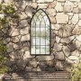 Black iron garden mirror for outdoors 100x45 cm by , Mirrors - Ref: Foro24-318342, Price: 127,61 €, Discount: %