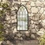 Black iron garden mirror for outdoors 100x45 cm by , Mirrors - Ref: Foro24-318342, Price: 124,80 €, Discount: %