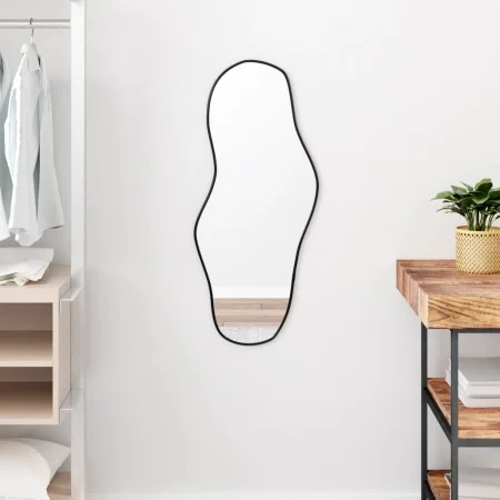 Black wall mirror 80x35 cm by , Mirrors - Ref: Foro24-348266, Price: 54,70 €, Discount: %