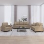 3-teilige Sofagarnitur aus Cappuccino-Kunstleder mit Kissen von , Sofas - Ref: Foro24-3201352, Preis: 652,61 €, Rabatt: %
