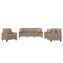3-teilige Sofagarnitur aus Cappuccino-Kunstleder mit Kissen von , Sofas - Ref: Foro24-3201352, Preis: 652,61 €, Rabatt: %