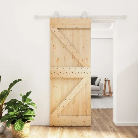 Sliding door with solid pine wood fittings 80x210 cm by , Doors - Ref: Foro24-3203084, Price: 237,90 €, Discount: %