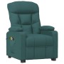 Sillón de masaje elevable tela verde oscuro