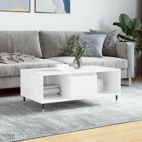 Couchtisch aus glänzend weißem Sperrholz, 90 x 50 x 36,5 cm von , Couchtisch - Ref: Foro24-830582, Preis: 66,99 €, Rabatt: %