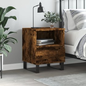 Smoked oak engineered wood bedside table 40x35x50 cm by , Nightstands - Ref: Foro24-830646, Price: 43,63 €, Discount: %