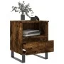 Mesita de noche madera de ingeniería roble ahumado 40x35x50 cm de , Mesitas de noche - Ref: Foro24-830646, Precio: 43,09 €, D...