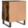 Mesita de noche madera de ingeniería roble ahumado 40x35x50 cm de , Mesitas de noche - Ref: Foro24-830646, Precio: 43,09 €, D...