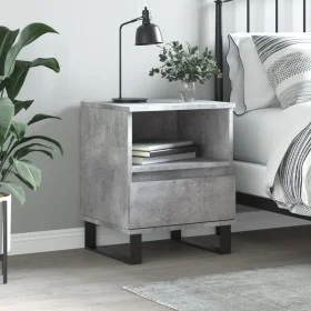 Mesita de noche madera de ingeniería gris hormigón 40x35x50 cm de , Mesitas de noche - Ref: Foro24-830644, Precio: 53,14 €, D...