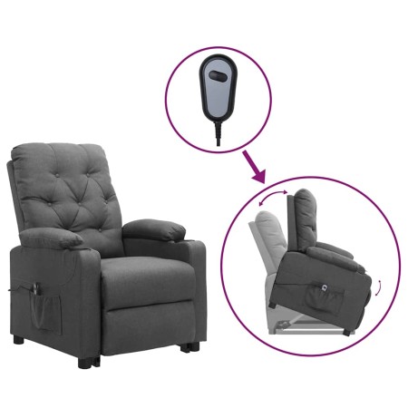 Sillón elevable tela gris claro