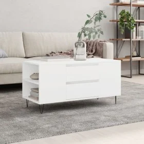 White engineered wood coffee table 102x44.5x50 cm by , Coffee table - Ref: Foro24-830996, Price: 77,84 €, Discount: %