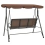Gartenschaukelbank mit brauner Markise von vidaXL, Gartenwippen - Ref: Foro24-41422, Preis: 177,57 €, Rabatt: %