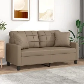 2-Sitzer-Sofa mit Cappuccino-Kunstlederkissen 140 cm von , Sofas - Ref: Foro24-3200807, Preis: 224,68 €, Rabatt: %