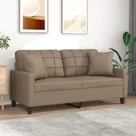 2-seater sofa with cappuccino synthetic leather cushions 140 cm by , Sofas - Ref: Foro24-3200807, Price: 225,48 €, Discount: %