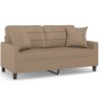 2-seater sofa with cappuccino synthetic leather cushions 140 cm by , Sofas - Ref: Foro24-3200807, Price: 241,48 €, Discount: %