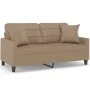 2-seater sofa with cappuccino synthetic leather cushions 140 cm by , Sofas - Ref: Foro24-3200807, Price: 225,48 €, Discount: %