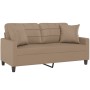 2-seater sofa with cappuccino synthetic leather cushions 140 cm by , Sofas - Ref: Foro24-3200807, Price: 241,48 €, Discount: %