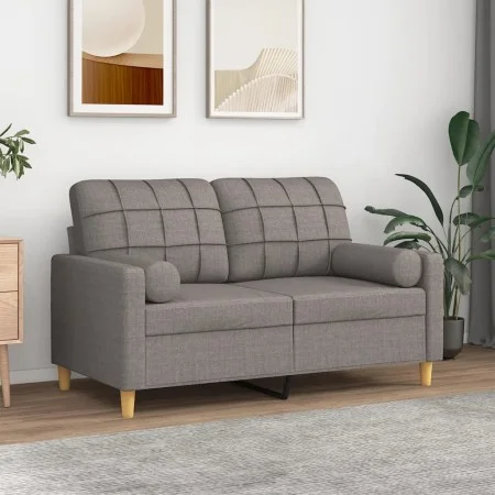 2-seater sofa with taupe gray fabric cushions 120 cm by , Sofas - Ref: Foro24-3200781, Price: 215,86 €, Discount: %