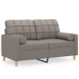 2-seater sofa with taupe gray fabric cushions 120 cm by , Sofas - Ref: Foro24-3200781, Price: 219,22 €, Discount: %