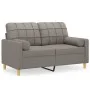 2-seater sofa with taupe gray fabric cushions 120 cm by , Sofas - Ref: Foro24-3200781, Price: 215,86 €, Discount: %