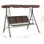 Garden rocking bench with brown awning by vidaXL, Garden rockers - Ref: Foro24-41422, Price: 190,35 €, Discount: %