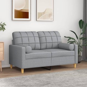 2-seater sofa with light gray fabric cushions 120 cm by , Sofas - Ref: Foro24-3200774, Price: 235,07 €, Discount: %
