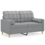 2-seater sofa with light gray fabric cushions 120 cm by , Sofas - Ref: Foro24-3200774, Price: 235,07 €, Discount: %
