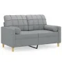 2-seater sofa with light gray fabric cushions 120 cm by , Sofas - Ref: Foro24-3200774, Price: 208,46 €, Discount: %