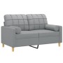 2-seater sofa with light gray fabric cushions 120 cm by , Sofas - Ref: Foro24-3200774, Price: 235,07 €, Discount: %