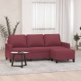 3-seater sofa with red fabric stool 180 cm by , Sofas - Ref: Foro24-3201043, Price: 297,55 €, Discount: %