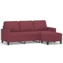 3-Sitzer-Sofa mit rotem Stoffhocker 180 cm von , Sofas - Ref: Foro24-3201043, Preis: 293,22 €, Rabatt: %