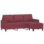 3-seater sofa with red fabric stool 180 cm by , Sofas - Ref: Foro24-3201043, Price: 297,55 €, Discount: %