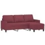3-Sitzer-Sofa mit rotem Stoffhocker 180 cm von , Sofas - Ref: Foro24-3201043, Preis: 293,22 €, Rabatt: %