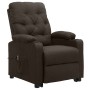 Sillón elevable tela marrón oscuro