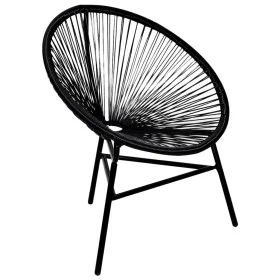 Runder Gartenstuhl aus schwarzem synthetischem Rattan von vidaXL, Gartenstühle - Ref: Foro24-41383, Preis: 106,33 €, Rabatt: %