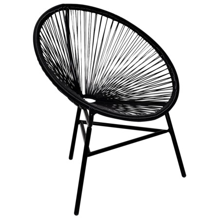 Runder Gartenstuhl aus schwarzem synthetischem Rattan von vidaXL, Gartenstühle - Ref: Foro24-41383, Preis: 107,52 €, Rabatt: %