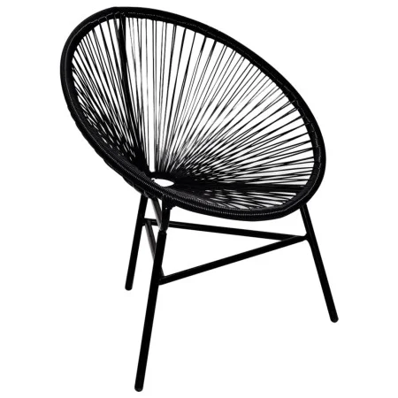 Runder Gartenstuhl aus schwarzem synthetischem Rattan von vidaXL, Gartenstühle - Ref: Foro24-41383, Preis: 106,33 €, Rabatt: %