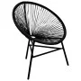 Runder Gartenstuhl aus schwarzem synthetischem Rattan von vidaXL, Gartenstühle - Ref: Foro24-41383, Preis: 106,33 €, Rabatt: %