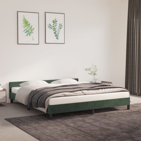 Dunkelgrüner Samtbettrahmen mit Kopfteil 180x200 cm von , Betten und Lattenroste - Ref: Foro24-347588, Preis: 151,66 €, Rabat...