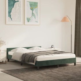Dunkelgrüner Samtbettrahmen mit Kopfteil 140x200 cm von , Betten und Lattenroste - Ref: Foro24-347576, Preis: 119,64 €, Rabat...