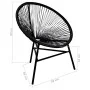 Runder Gartenstuhl aus schwarzem synthetischem Rattan von vidaXL, Gartenstühle - Ref: Foro24-41383, Preis: 106,33 €, Rabatt: %