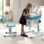 Vipack Escritorio niños regulable Comfortline 301 y silla azul