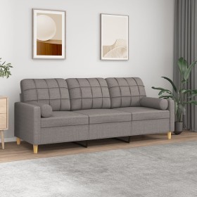 3-seater sofa with taupe gray fabric cushions 180 cm by , Sofas - Ref: Foro24-3200797, Price: 279,30 €, Discount: %