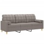 3-seater sofa with taupe gray fabric cushions 180 cm by , Sofas - Ref: Foro24-3200797, Price: 279,30 €, Discount: %