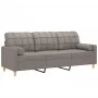 3-seater sofa with taupe gray fabric cushions 180 cm by , Sofas - Ref: Foro24-3200797, Price: 274,96 €, Discount: %