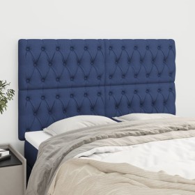 Cabeceros 4 unidades tela azul 72x7x78/88 cm de , Cabeceros y pies de cama - Ref: Foro24-3116672, Precio: 98,64 €, Descuento: %