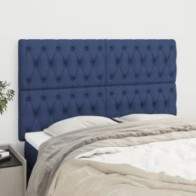 Headboards 4 units blue fabric 72x7x78/88 cm by , Headboards and footboards - Ref: Foro24-3116672, Price: 119,23 €, Discount: %