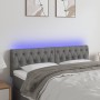Kopfteil aus dunkelgrauem Stoff mit LED 144x7x78/88 cm von , Kopf- und Fußteile - Ref: Foro24-3121947, Preis: 70,66 €, Rabatt: %