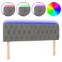 Cabecero con LED de tela gris oscuro 144x7x78/88 cm de , Cabeceros y pies de cama - Ref: Foro24-3121947, Precio: 69,62 €, Des...