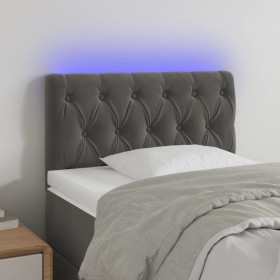 Dunkelgraues Samtkopfteil mit LED 80x7x78/88 cm von , Kopf- und Fußteile - Ref: Foro24-3121979, Preis: 45,75 €, Rabatt: %