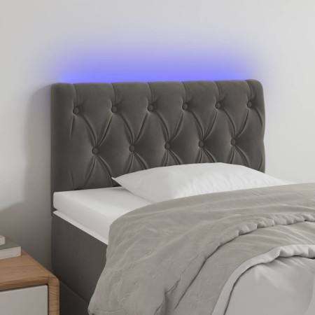 Dunkelgraues Samtkopfteil mit LED 80x7x78/88 cm von , Kopf- und Fußteile - Ref: Foro24-3121979, Preis: 45,75 €, Rabatt: %